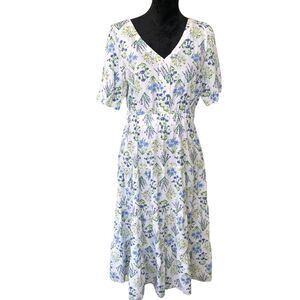 Ann Taylor Cutout NWT Summer Maiden Prairie Cottagecore 100% Cotton Midi Dress L
